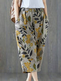 Cotton Print Harem Capri Pants