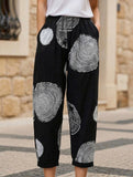Cotton Print Harem Capri Pants