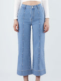 High Waist Straight Crop Jeans