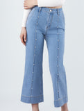 High Waist Straight Crop Jeans