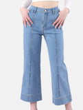 High Waist Straight Crop Jeans