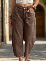 Retro Brown Wide Leg Jeans