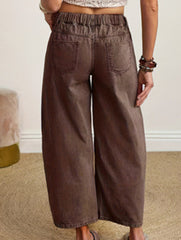 Retro Brown Wide Leg Jeans
