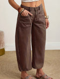 Retro Brown Wide Leg Jeans