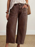 Retro Brown Wide Leg Jeans