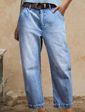 Wide Leg Cropped Denim Jeans