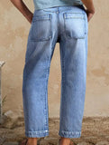 Wide Leg Cropped Denim Jeans