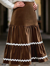 Lace velvet large swing A-line skirt skirt