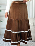 Lace velvet large swing A-line skirt skirt
