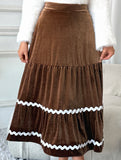 Lace velvet large swing A-line skirt skirt