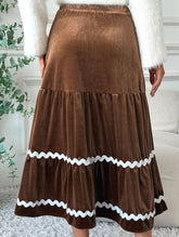 Lace velvet large swing A-line skirt skirt