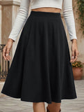 High-waisted pleated midi skirt