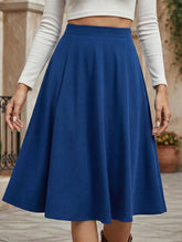 High-waisted pleated midi skirt
