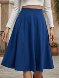 High-waisted pleated midi skirt