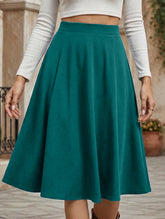 High-waisted pleated midi skirt