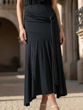 Irregular high-waisted slim-fit bodycon skirt