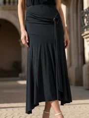 Irregular high-waisted slim-fit bodycon skirt