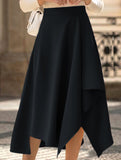 Irregular A Line Midi Skirt