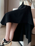 Irregular A Line Midi Skirt