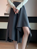 Irregular A Line Midi Skirt