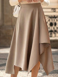 Irregular A Line Midi Skirt
