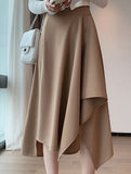 Irregular A Line Midi Skirt