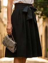 Stretch Knit High-Waisted Midi Skirt ??Bodycon Pencil Fit with Elastic Waist