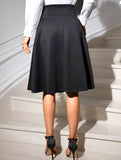 Stretch Knit High-Waisted Midi Skirt ??Bodycon Pencil Fit with Elastic Waist