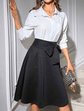 Stretch Knit High-Waisted Midi Skirt ??Bodycon Pencil Fit with Elastic Waist