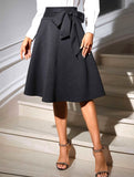 Stretch Knit High-Waisted Midi Skirt ??Bodycon Pencil Fit with Elastic Waist