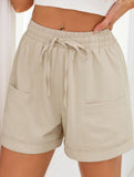 Women's drawstring elastic waist loose shorts