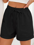 Women's drawstring elastic waist loose shorts