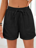 Women's drawstring elastic waist loose shorts