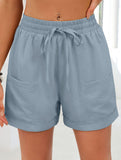Women's drawstring elastic waist loose shorts