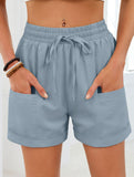 Women's drawstring elastic waist loose shorts