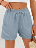 Women's drawstring elastic waist loose shorts