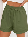 Women's drawstring elastic waist loose shorts
