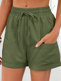 Women's drawstring elastic waist loose shorts