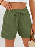 Women's drawstring elastic waist loose shorts