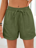 Women's drawstring elastic waist loose shorts