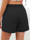 Women's drawstring elastic waist loose shorts