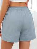 Women's drawstring elastic waist loose shorts