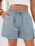 Women's drawstring elastic waist loose shorts