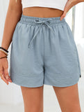 Women's drawstring elastic waist loose shorts