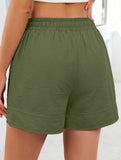 Women's drawstring elastic waist loose shorts