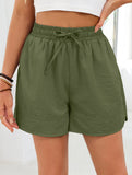 Women's drawstring elastic waist loose shorts