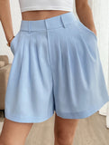Casual Wide Leg Suit Shorts