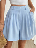 Casual Wide Leg Suit Shorts