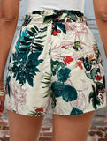 Print Drawstring Beach Shorts