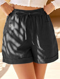 High Waist Tie Wide Leg Shorts_CWBSP00725